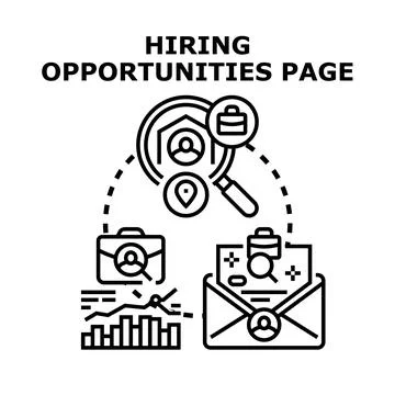 Hiring opportunities page concept vector illustration Stock Illustration