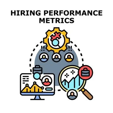 Hiring performance metrics evaluating talent acquisition process Stock Illustration