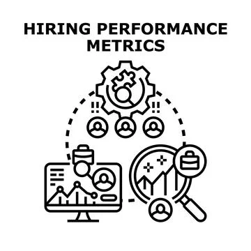 Hiring performance metrics evaluating talent acquisition process Stock Illustration