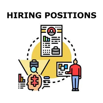 Hiring positions process for human resources Stock Illustration