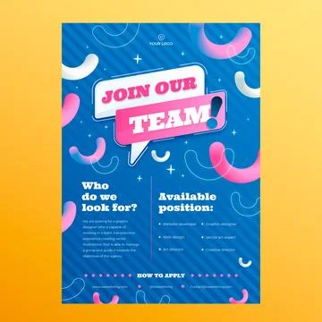 Hiring poster design template Stock Illustration