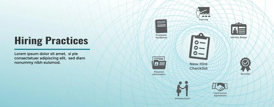 Hiring Practices icon set - web header banner Stock Illustration