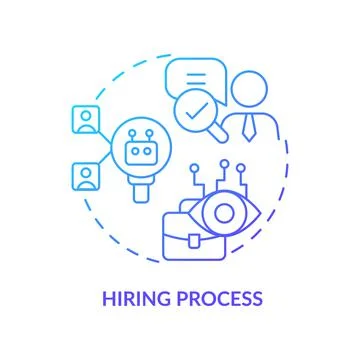 Hiring process blue gradient concept icon Illustrazione stock
