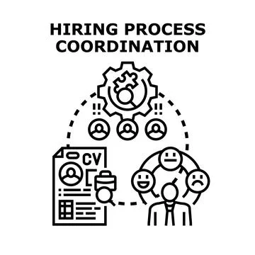 Hiring process coordination and human resources management Stockillustratie