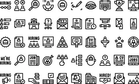 Hiring process icons High-Quality Vector Icons Collection with Editable Str.. Stock Illustration