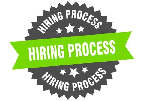 Hiring process round isolated ribbon label. hiring process sign Stock Illustration