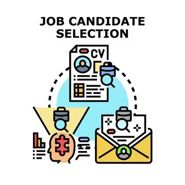 Hiring process selecting job candidate for employment position Stockillustratie