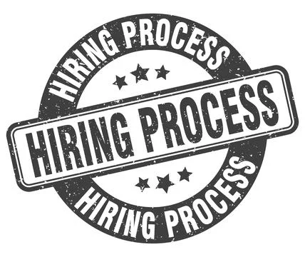 Hiring process stamp. hiring process label. round grunge sign Stock Illustration
