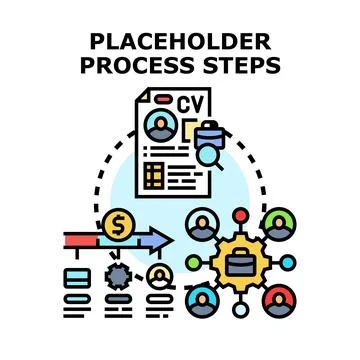 Hiring process steps finding perfect candidate illustration Stock Illustration