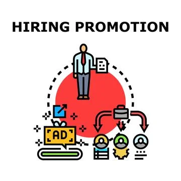 Hiring promotion concept with employee development process Stock Illustration