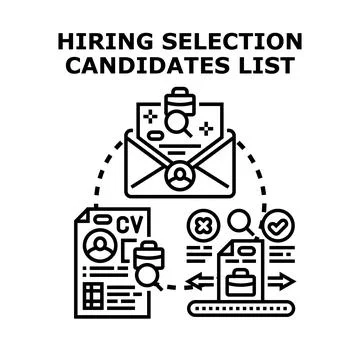 Hiring selection candidates list concept vector Stock Illustration