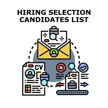 Hiring selection candidates list concept vector Stock Illustration
