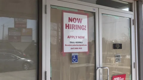 Hiring sign on fast food restaurant busi... | Stock Video | Pond5