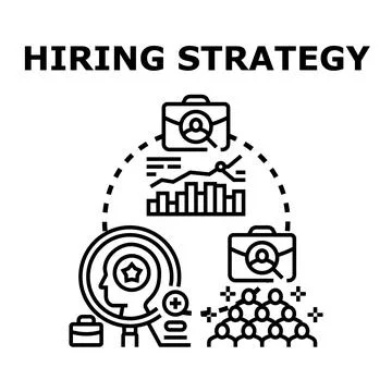 Hiring strategy process for recruiting talent vector concept Stock Illustration
