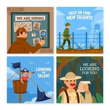 Hiring Talent Session Card Stock Illustration