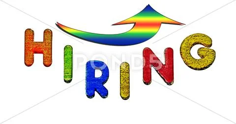 Hiring text Stock Illustration