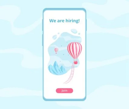 Hiring worker message mobile app vector template Stock Illustration