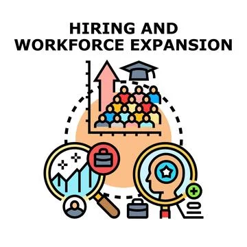 Hiring workforce expansion recruiting human resources concept Stock Illustration