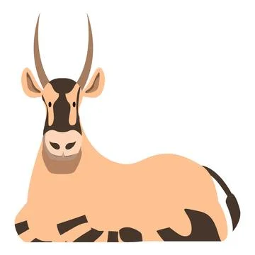 Hirola lying down resting and looking forward Stock Illustration