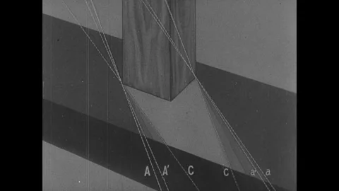 Hiroshima 1940s: A wooden post casts converging dotted shadow lines against Stock Footage 340926823