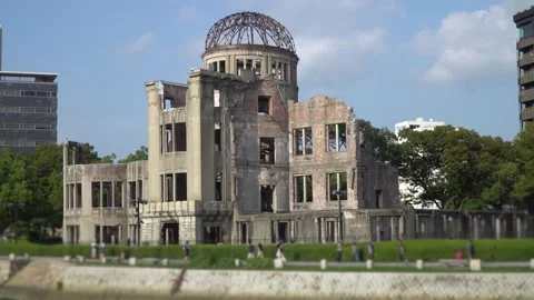 Hiroshima Atomic Bomb Dome, Japan Stock Footage 255995922