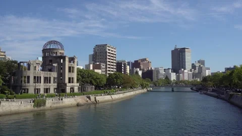 Hiroshima Atomic Bomb Dome Memorial Stock Footage 268444519