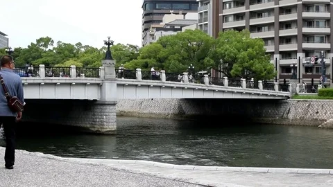 Hiroshima bridge city landscape Stock Footage 79275167