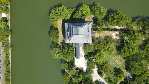 Hiroshima Castle from Above Stock Photos