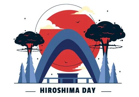 Hiroshima Day Vector Illustration on August 6, featuring a Peace Dove Symbo.. 스톡 일러스트