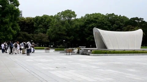 Hiroshima park memorial Stock Footage 79275192