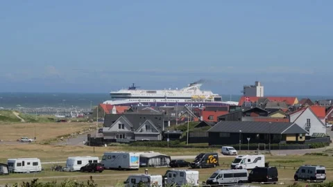 Hirthals, Denmark - July 06, 2026: Color line cruise ferry sailing Stock-Footage 338329676