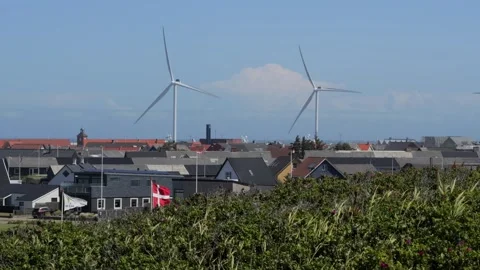 Hirthals, Denmark - July 06, 2026: Wind turbines producing renewable energy Stock-Footage 338329731