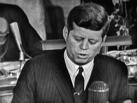 In his 1963 State of the Union address, President Kennedy emphasizes that free Stock Footage 74716366