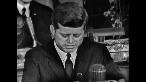 In his 1963 State of the Union address, President Kennedy voices his belief that Stock Footage 146471621