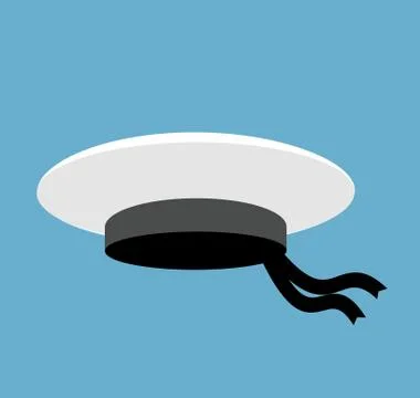 His cap isolated. Sailor hat on white background Stock Illustration