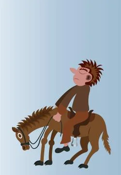 On his high horse Stock Illustration