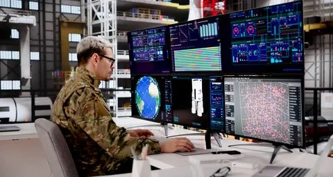 Hispanic Aerospace Engineer Developing Rocket Design Using Advanced Computer  Stock-Fotos