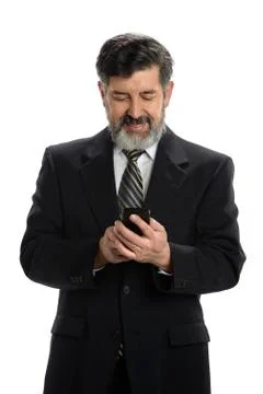 Hispanic Businessman Using Cellphone Stock Photos