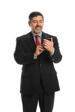 Hispanic Businessman Using Cellphone Stock Photos