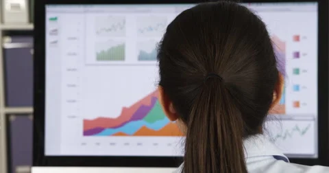 Hispanic businesswoman working on computer Video stock 44484528