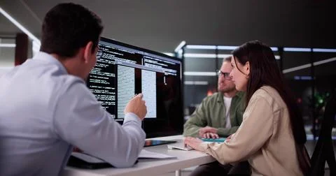Hispanic Engineer Developing Agile Software Code For Cyber Security Team 스톡 사진