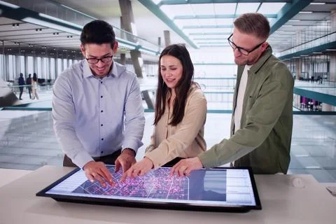 Hispanic Engineer Uses Computer To Analyze Big Data Stock Photos