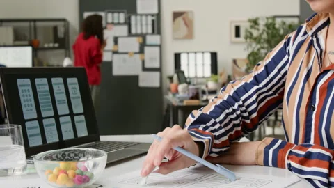 Hispanic Female UI Designer Developing Concepts for Mobile Application Stock Footage 327908279