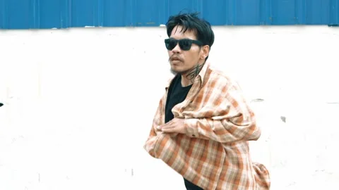 Hispanic funny choreographer dancing in hip hop style. Modern dance. hiphop. Stock Footage 276668881