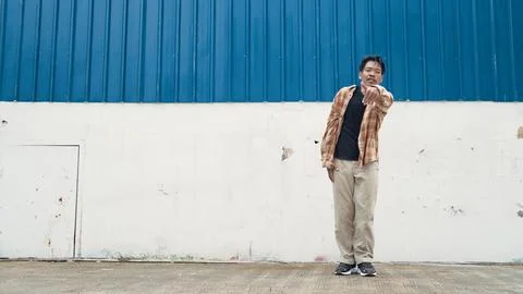 Hispanic funny choreographer dancing in hip hop style. Modern dance. Hiphop. Stock Photos
