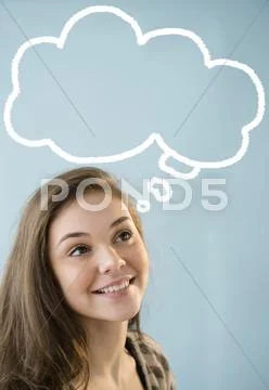 Hispanic Girl With Thought Bubble