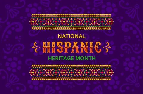 Hispanic heritage banner with ethnic pattern Stock Illustration