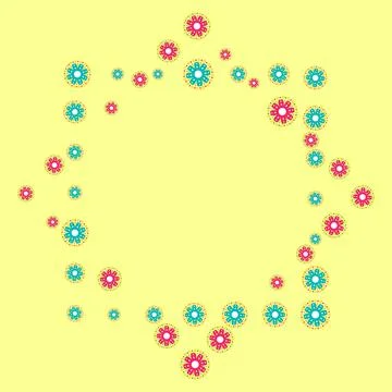 Hispanic Heritage Flower Frame Border Stock Illustration