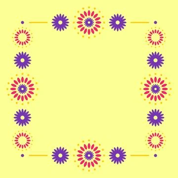 Hispanic Heritage Flower Frame Border Stock Illustration