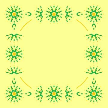 Hispanic Heritage Flower Frame Border Stock Illustration
